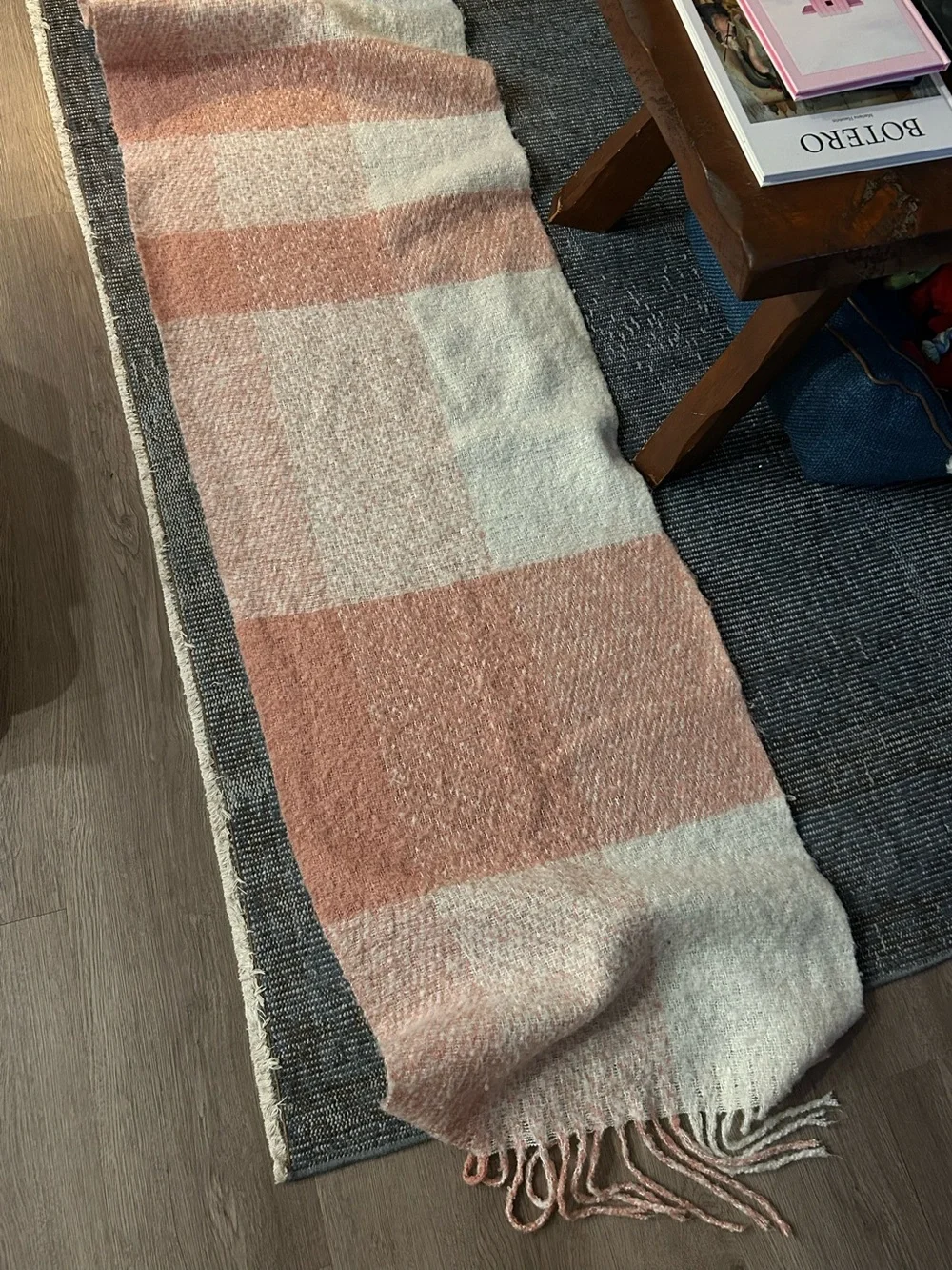 Oversized Scarf - Pink and Cream